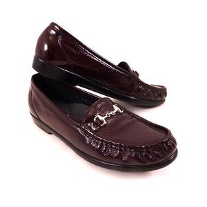 SAS Metro Patent Leather Loafer 10 Garnet Wine Color Horse Bit $189 Retail Shoes